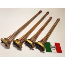 gerader Kupferheizer mit Messingsockel 1,1/4, hergestellt in Italien, Leistung 2000 W